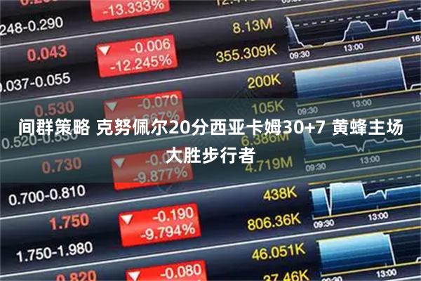 间群策略 克努佩尔20分西亚卡姆30+7 黄蜂主场大胜步行者
